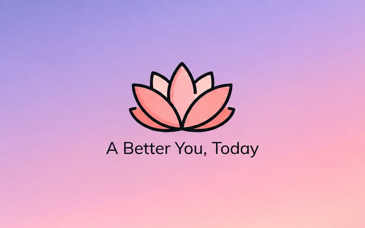 Swasti cover: a pink lotus and the line A Better You, Today on a lilac gradient